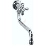 RETRO armatura za pomivalno korito / umivalnik stenska hladna voda krom