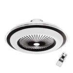 Stropni ventilator s LED svetilko Zephyr, črn, 48 W, z daljinskim upravljalnikom