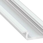 Aluminijasti profil tip z, bel, 1 m z mlečnim klosom eko-light EKPR1041