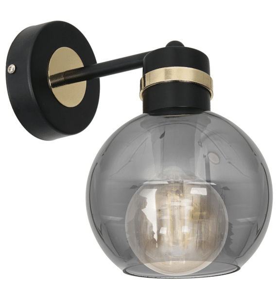 Stenska svetilka OMEGA BLACK/GOLD 1xE27 MiLAGRO