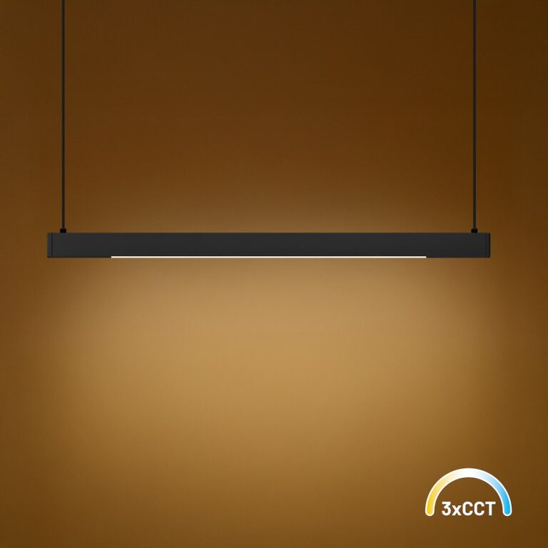 Milagro Linea viseča svetilka, črna, 36 W LED