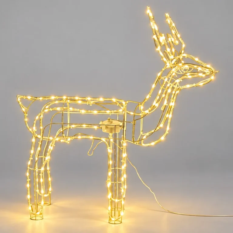 Svetleči jelen z gibljivo glavo, 180 LED, 3000 K, IP44, 90 cm