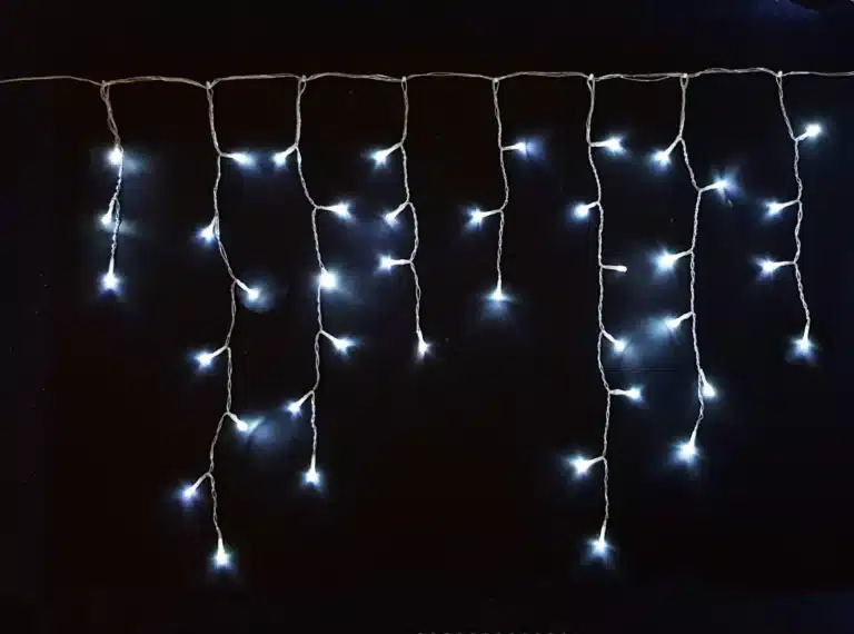 Novoletne lučke v obliki ledenih sveč, 200 LED, bele