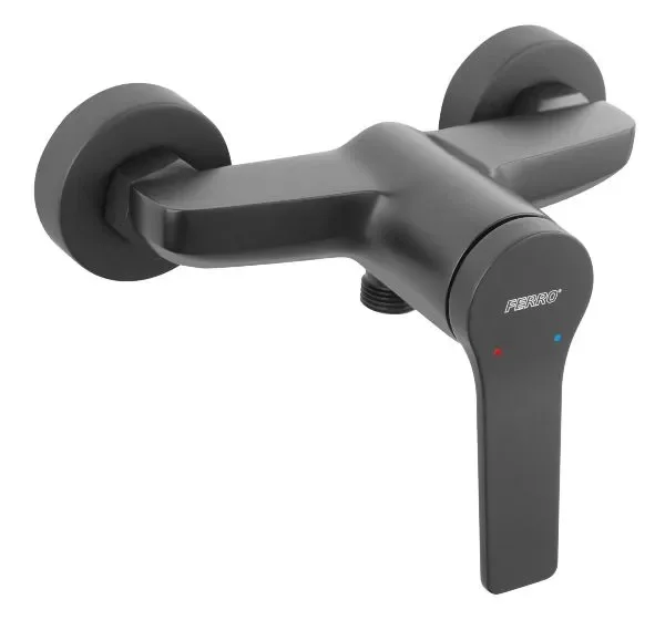 Ferro STRATOS BLACK BSC7BL stenska armatura za tuš, črna