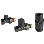 Ferro termostatski komplet za radiator, ravni, 1/2", črn