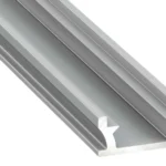 Milagro srebrni aluminijasti profil tip T za LED-trak, 2 m, s stekleno ploščico