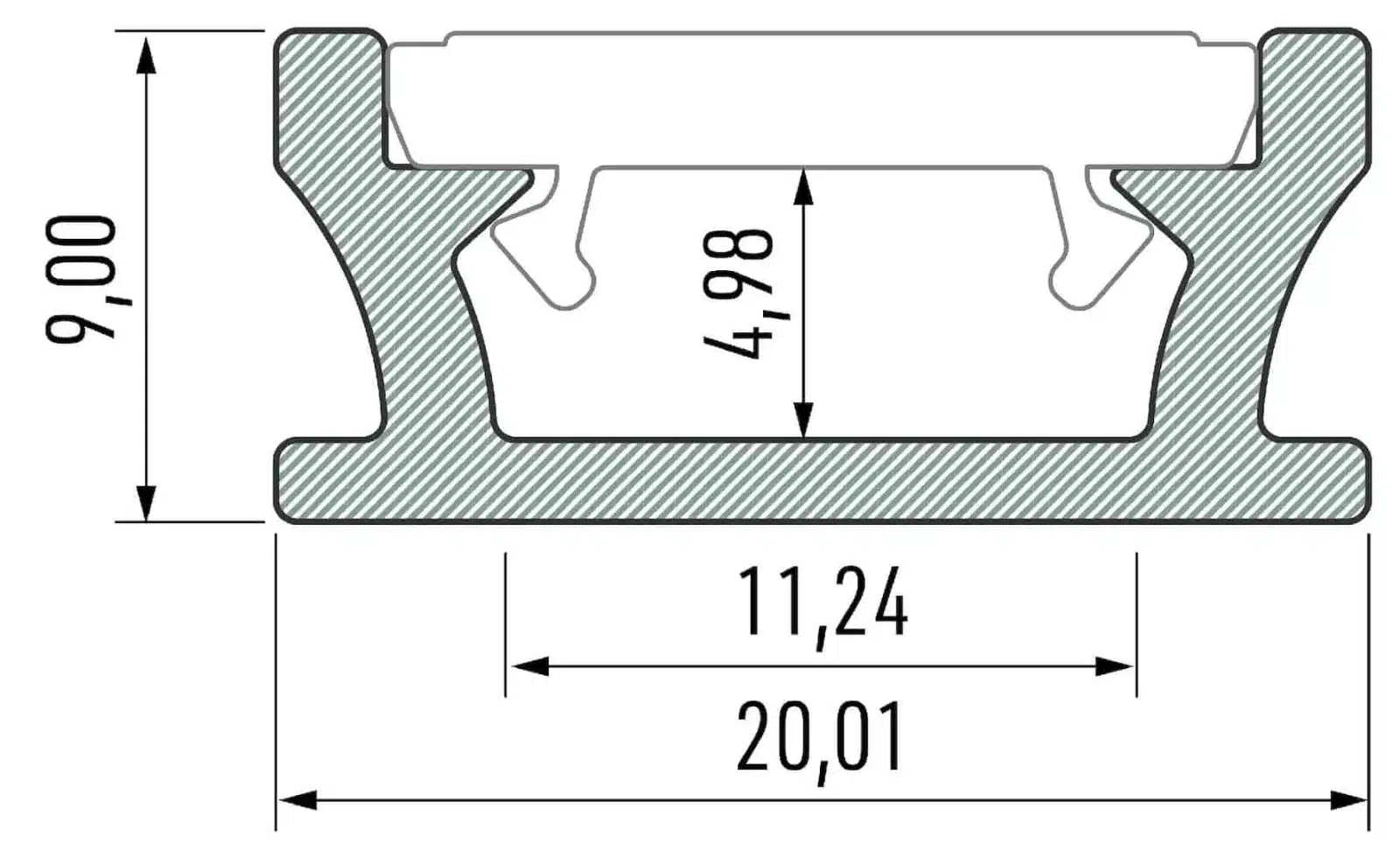 T profil za LED trak