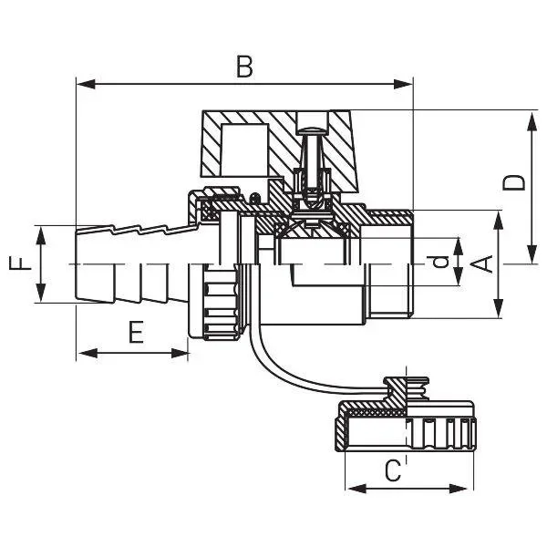 krogelni ventil 1/2