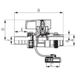 Ferro krogelni ventil za odtok vode s tesnili 3/8" STANDARD