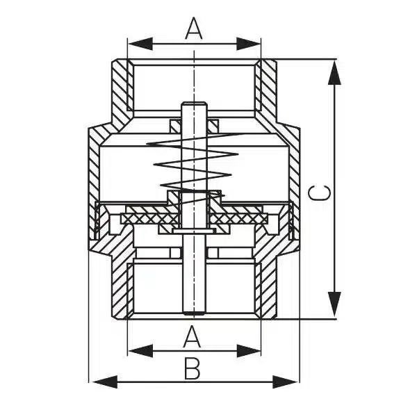 Ferro nepovratni ventil 5/4" z medeninastim zapornim elementom