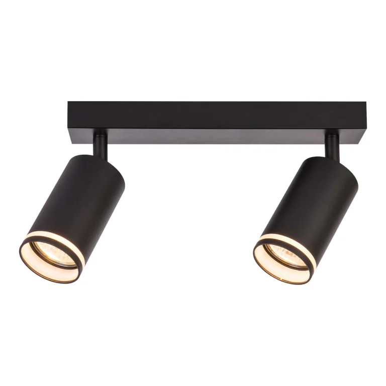 Milagro Pipe Ring črni stropni reflektor, 2 x GU10