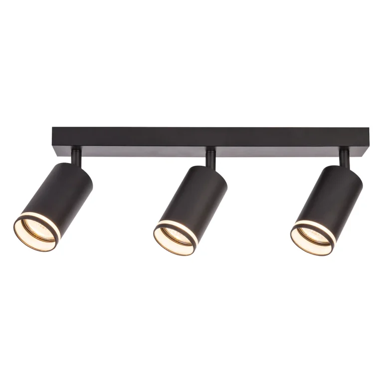 Črna stropna spot svetilka Milagro Pipe Ring, 3 x GU10