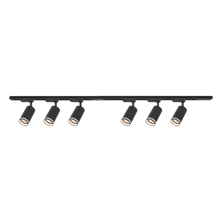 Komplet tirnih svetilk Milagro Pipe Ring, črn, 6 × GU10, 2 m