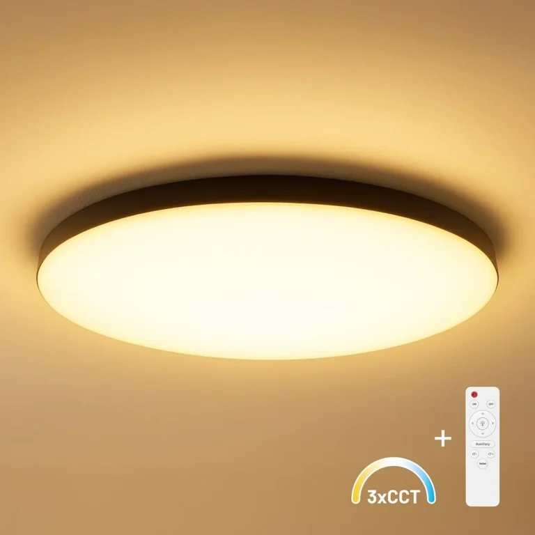 Črna stropna svetilka Siena 80 W LED Ø750 mm z daljinskim upravljalnikom