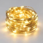 Eko-Light žična svetlobna veriga 100 LED, 10 m, 2700 K, 3×AA